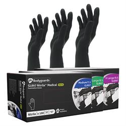UF Premium Powder Free Black Nitrile Gloves